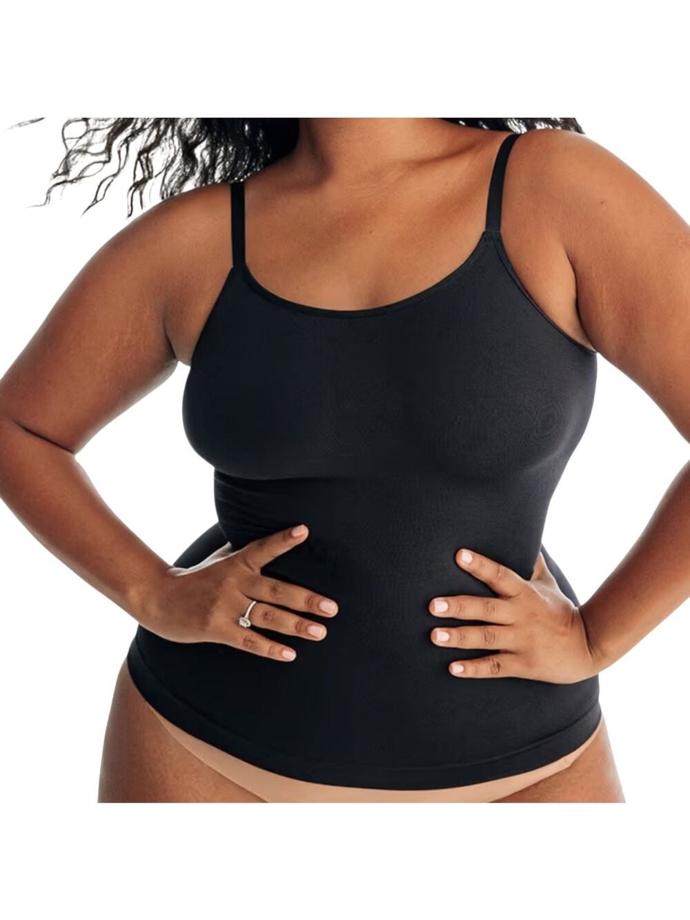 Shapermint Essentials All Day Every Day Scoop Neck Cami in Black Size XL